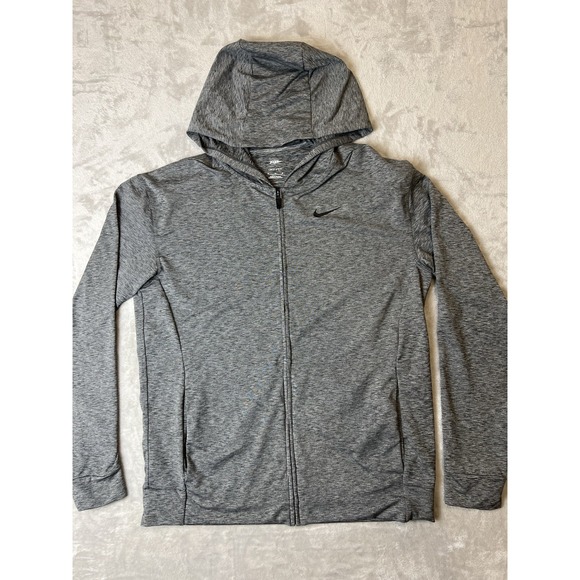 Nike Yoga Dri-FIT Women's Full Zip Hoodie Jacket M Gray Lightweight - Picture 1 of 6